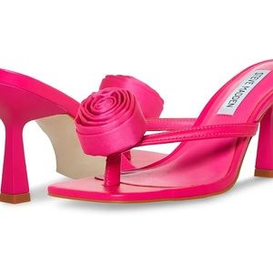 Steve Madden Jannie Heeled Sandal (6) in Hot Pink